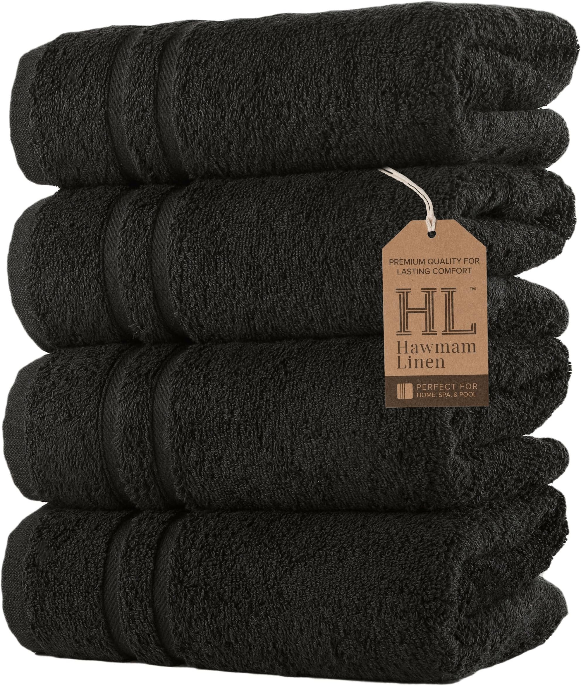 Amazon.com: JININQ Premium Black Hand Towels 100% Cotton 700 GSM 14 x ...