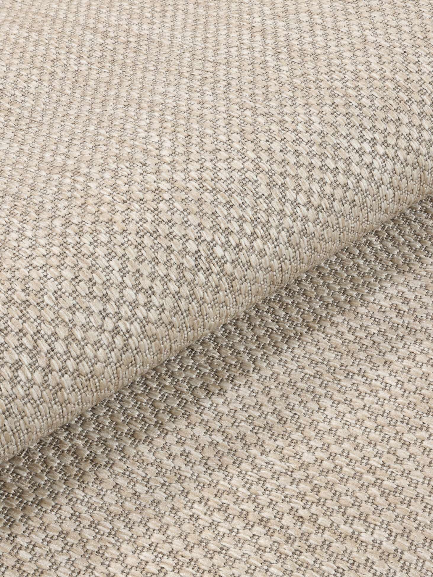 RugVista Clio, In & Outdoor-Teppich, Ø 250 cm, Rund, Niedriger Stapel, Patio, Nur Handwäsche, UV-beständig, Beige