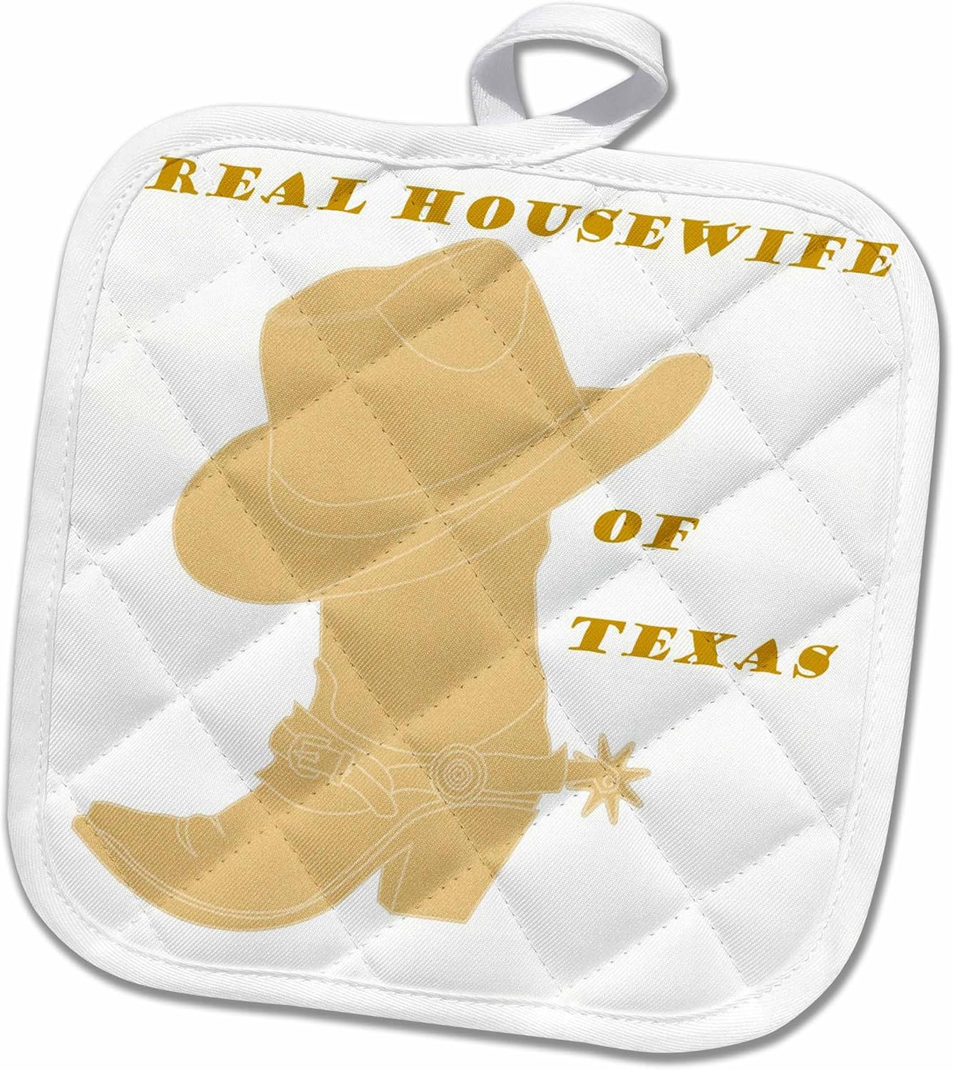 3D Rose Real Texas Housewife Pot Holder, 8" x 8"