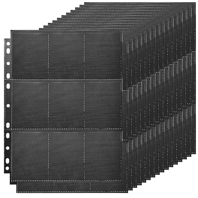 720 Fundas Cartas Bolsillos, 40 Páginas Fundas para Cartas Doble Cara (Negro)