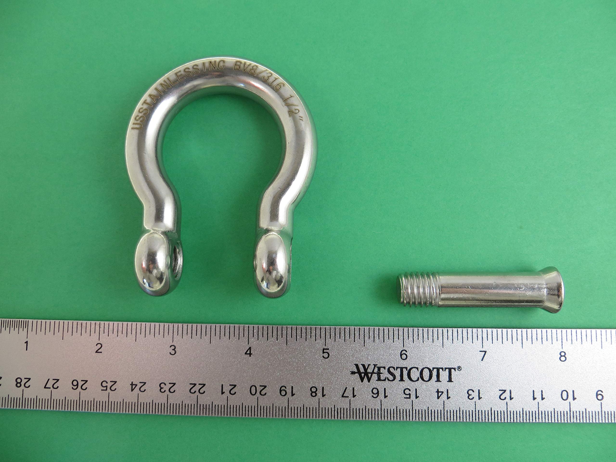 2 pezzi in acciaio inox 316 arco Grillo 1/2" (12 mm) con perno esagonale per lavello Marine Grade