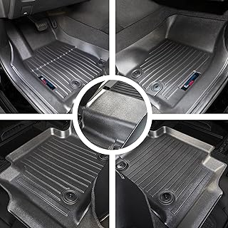 Automotive 3D Floor Mats Set for Jeep Grand Cherokee 2022-2024 (WL) | Heavy Duty All Weather Floor Protection Car Accessories | Black Liner Carpets Mat | Custom Fit Liners for 1st & 2nd Row