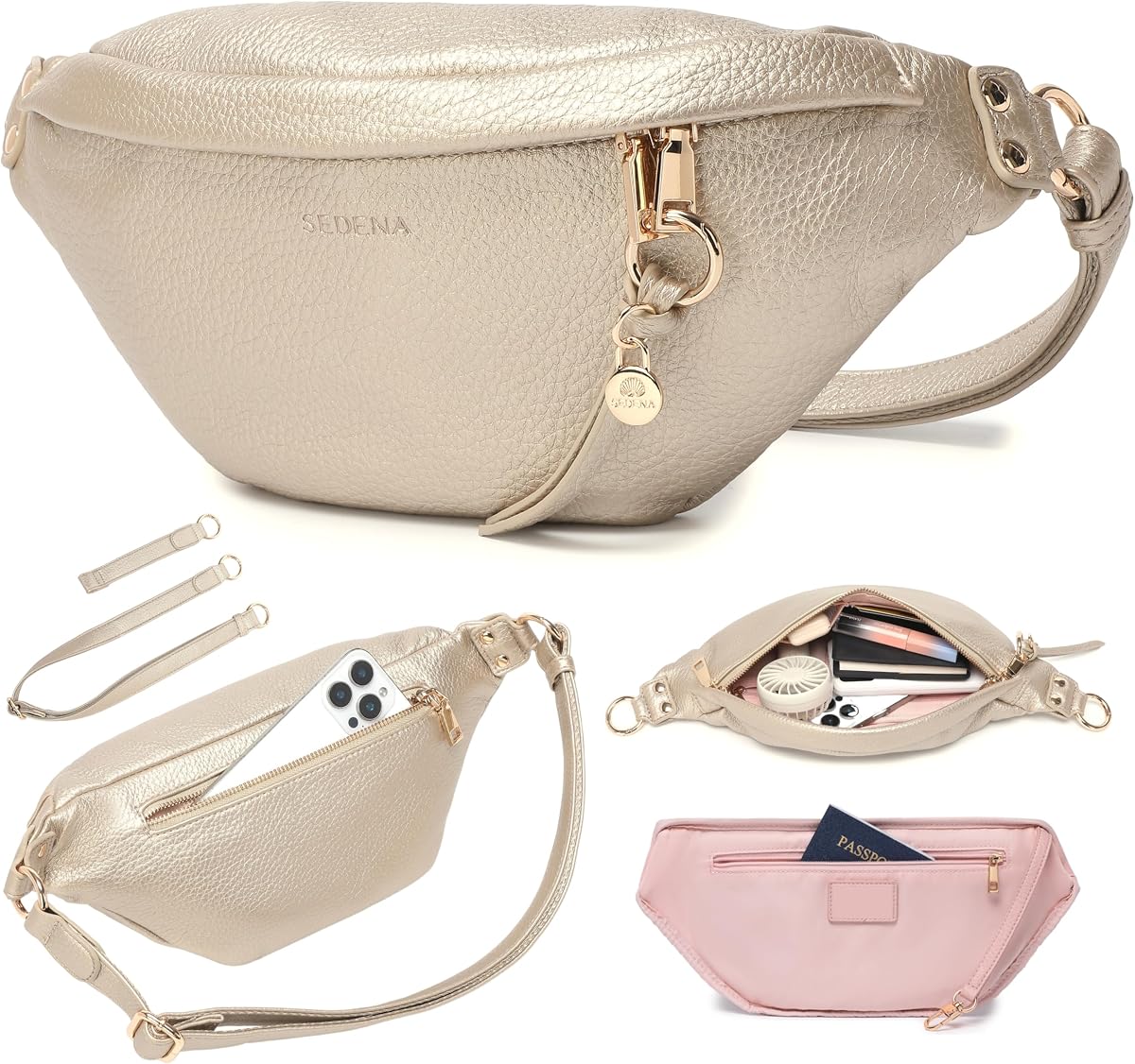 Bolso Anti Robo - Bolso Bandolera RFID para Viajes, Correa Ajustable Múltiples Compartimentos Bolsos Bandolera Antirrobo para Mujer Tamaño de Viaje Vegano Bolsos Bandolera Esenciales para Mujer Tamaño Grande