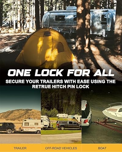 Miniatura 6 de RETRUE Bloqueo de pasador receptor de enganche de remolque, adecuado para receptor de 2 pulgadas, bloqueo de enganche de 58 pulgadas de diámetro