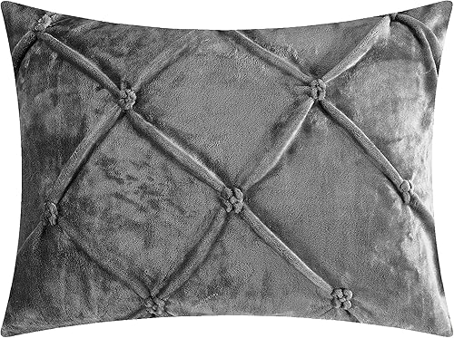 Miniatura 3 de Chic Home CS4800-AN Josepha - Edredón plisado con volantes y frunces, forro de sherpa, beige, individual extra largo