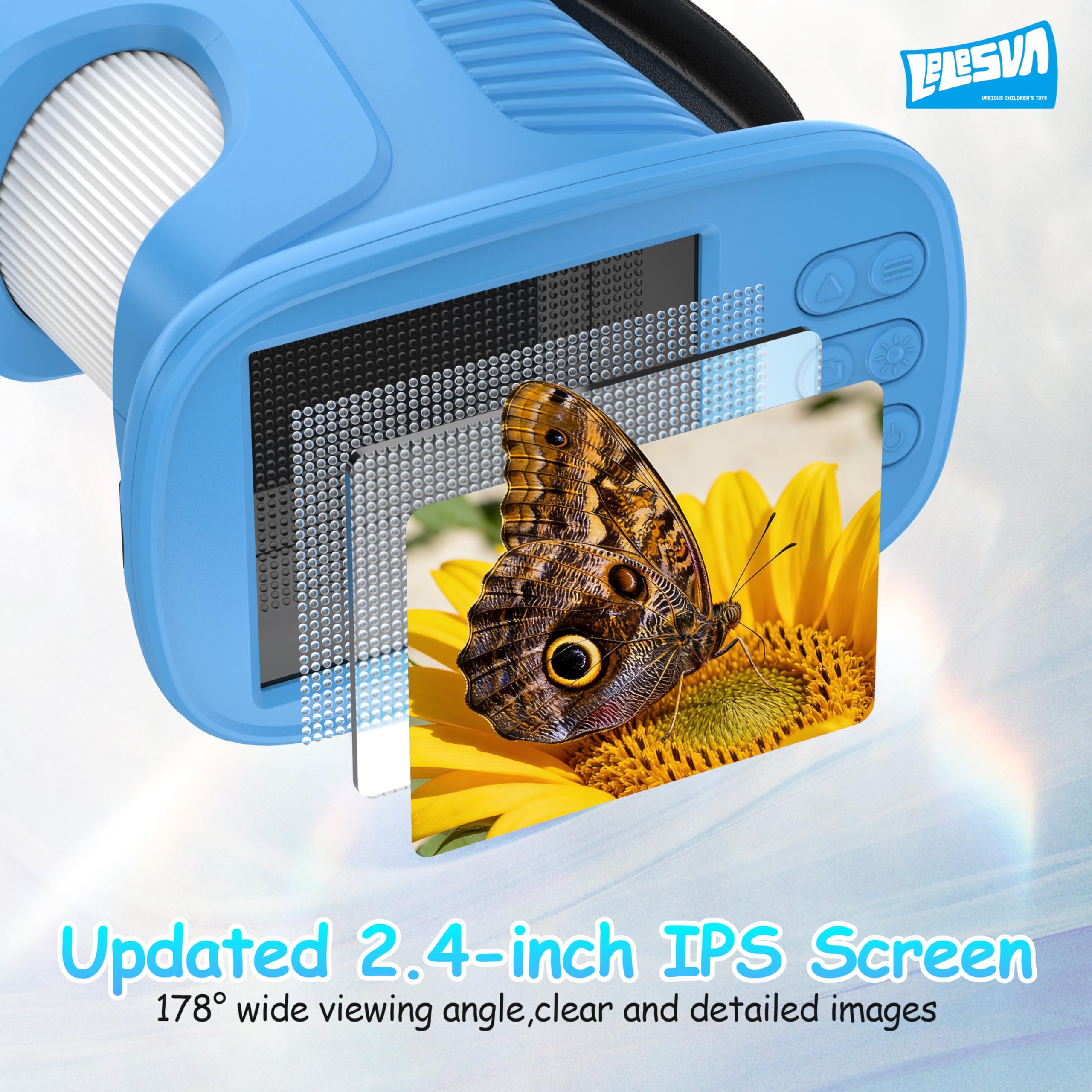 Microscopio Infantil con Pantalla Mejorada de 2.4" y resolución 4K Mini microscopio portátil de Bolsillo (1000X) Juguete Educativo Stem de Ciencia, cumpleaños (Azul)