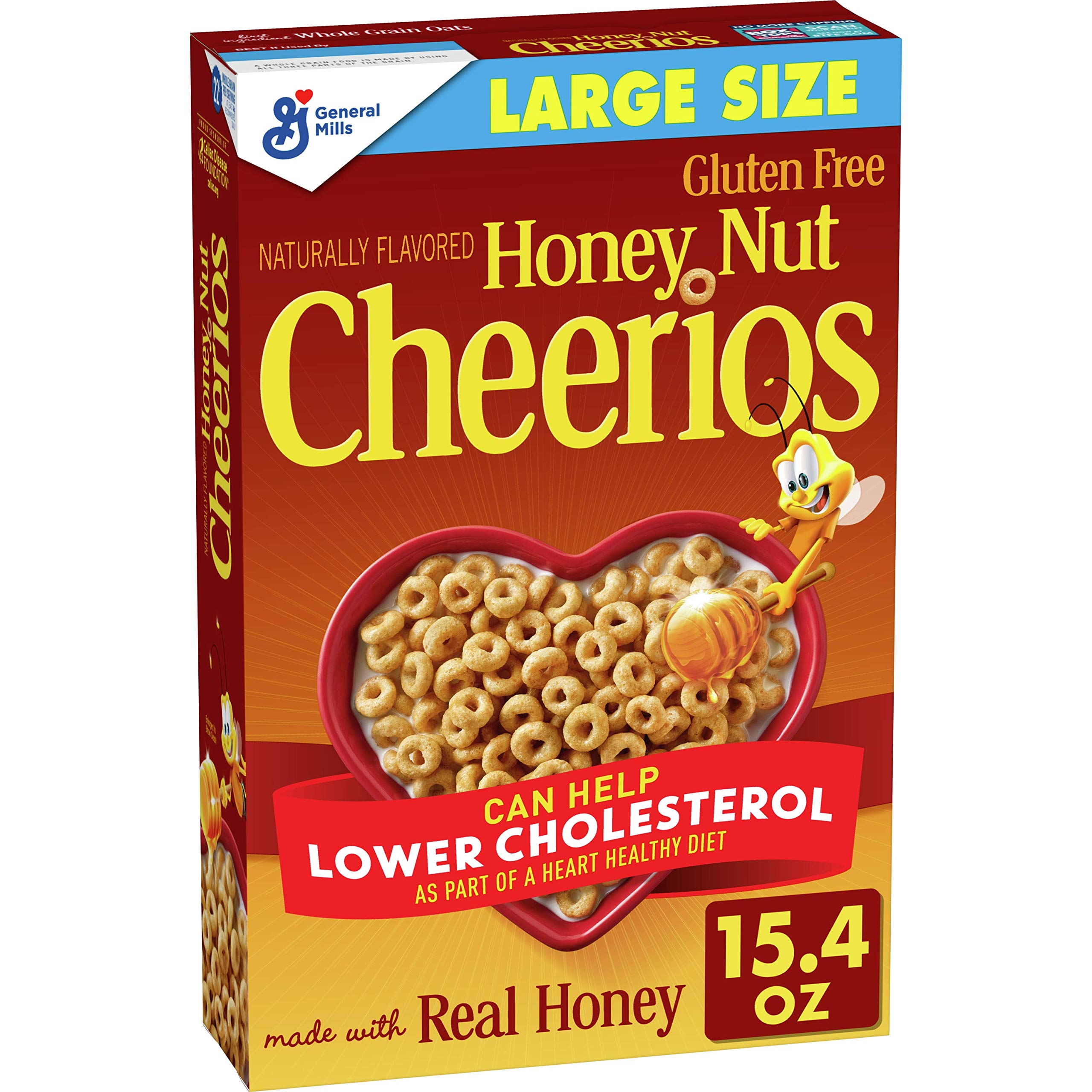 Honey Nut Cheerios Heart Healthy Cereal, Gluten Free Cereal With Whole
