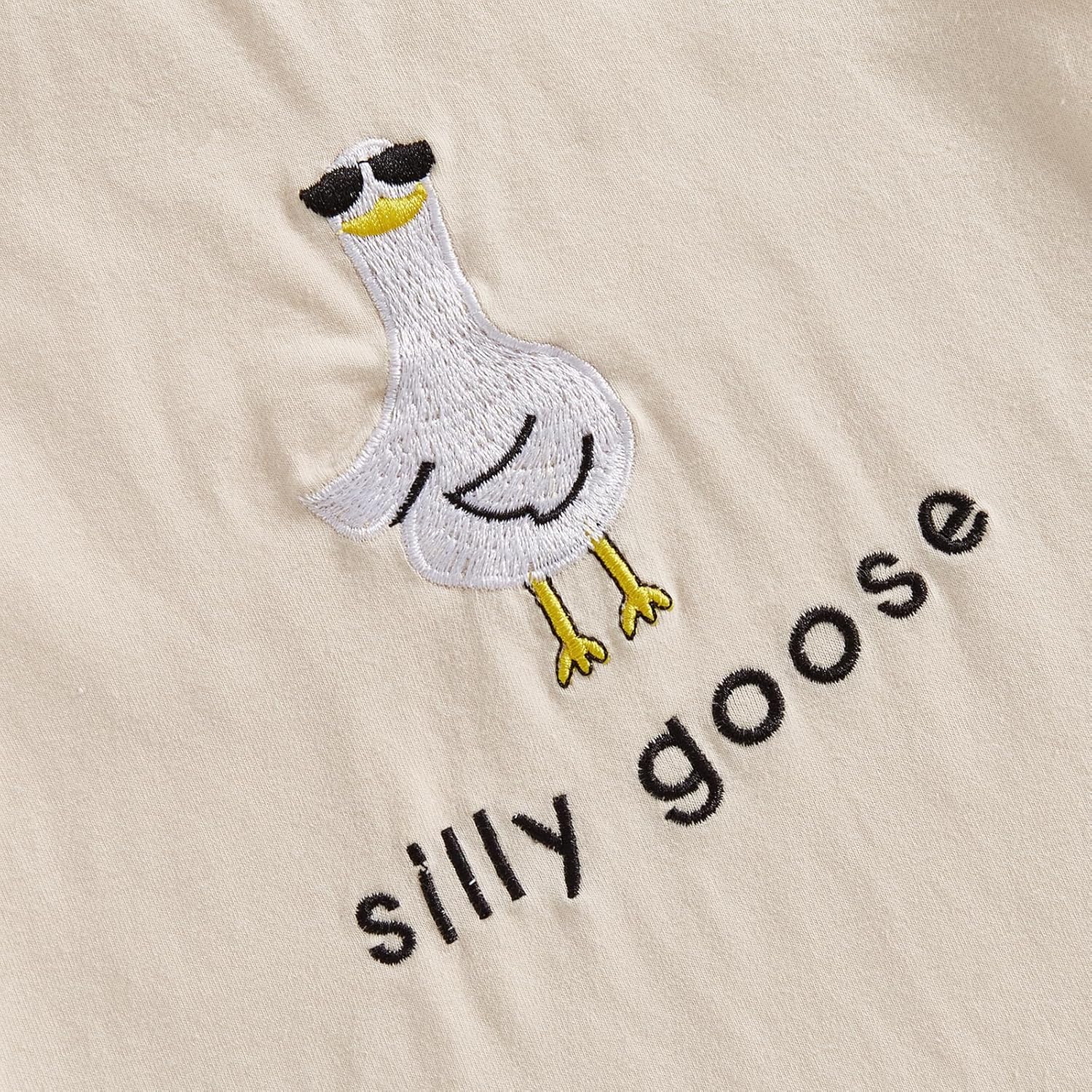 Toddler Baby Boy Girl Summer Clothes Silly Goose Short Sleeve T-Shirt Tops Plaid Shorts Set 2Pcs Farm Goose Outfit - Image 5