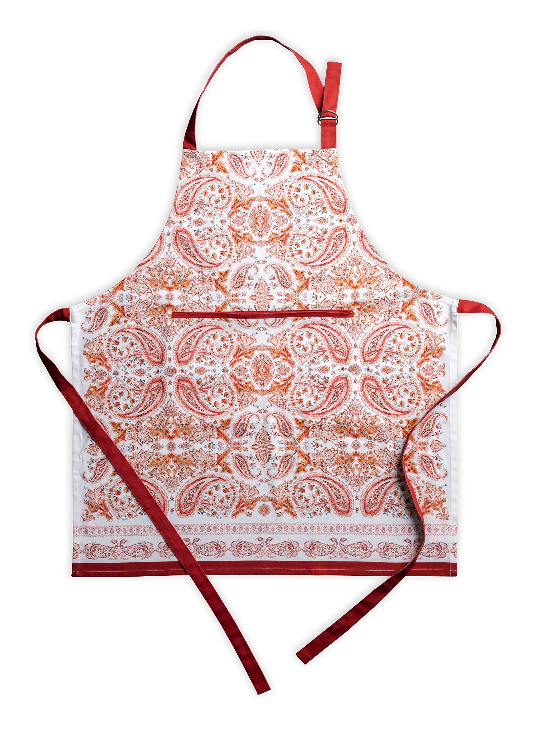 Maison d' Hermine 100% Cotton Apron for women with Pocket Kitchen Chef Autumn Apron for Men Cooking Gardening Server Waitress Maid - (Orient, 85 cm x 70 cm)
