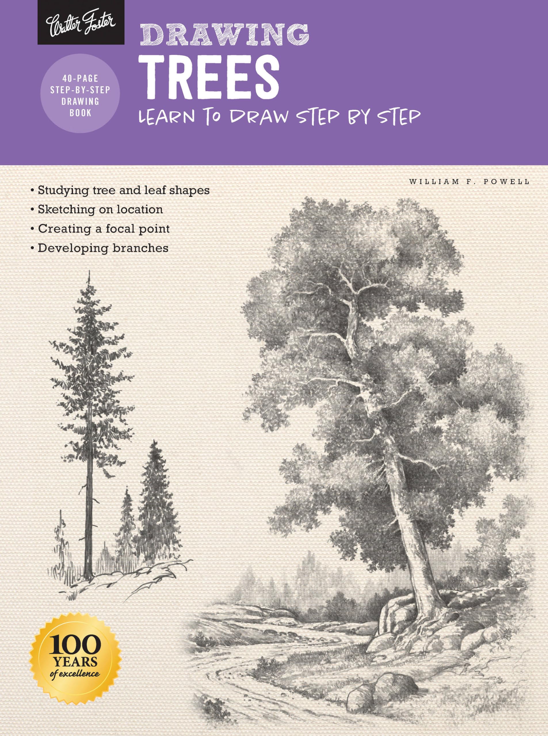 Walter Foster Publishing Drawing: Trees with William F. Powell: Learn to draw step by step (How to Draw & Paint),260.35mm x 349.25mm