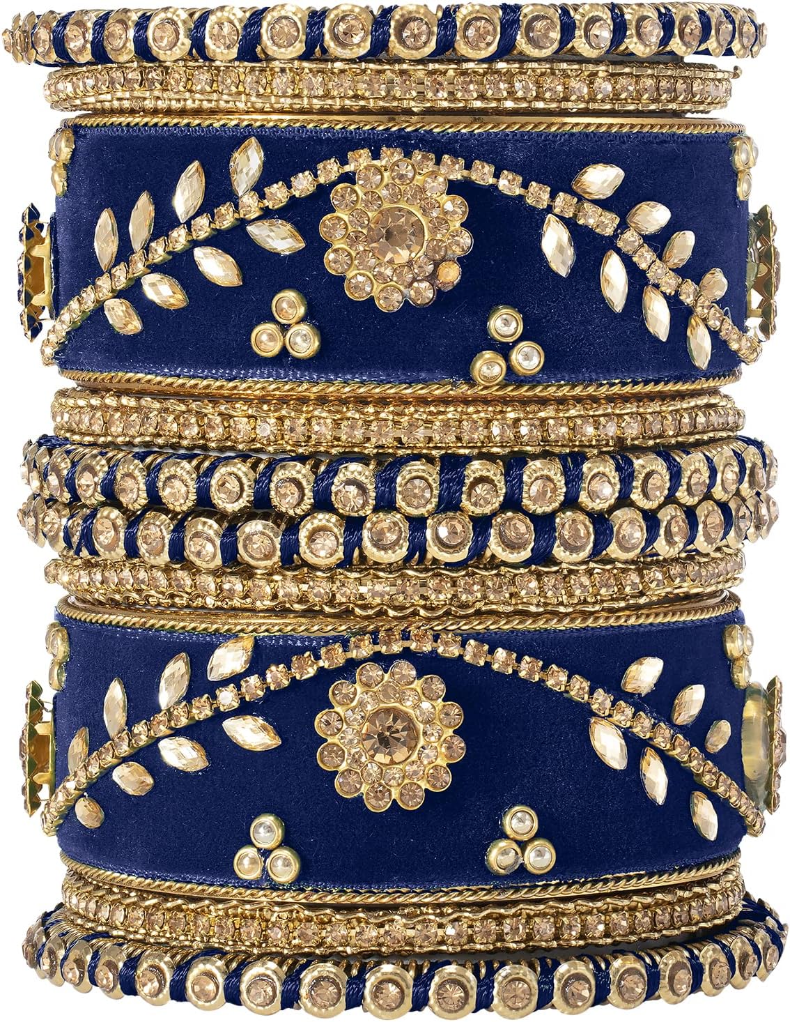 Aheli Ethnic Colorful Metal Bangles Chudha Set Stone Studded Bangle Set Indian Wedding Wear Fashion Jewelry Gift for Women