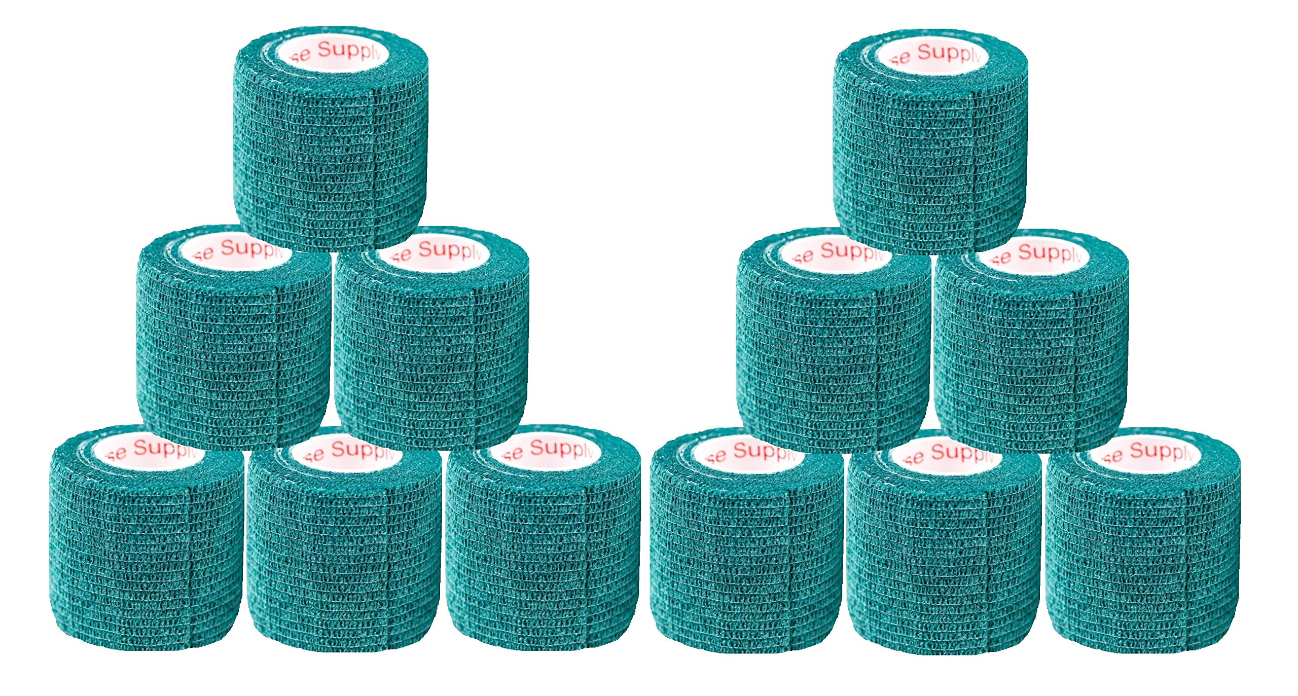 Prairie Horse Supply2 Inch Vet Wrap Tape Bulk (Hunter Green) (Pack of 12) Self Adhesive Adherent Adhering Flex Bandage Grip Roll for Dog Cat Pet