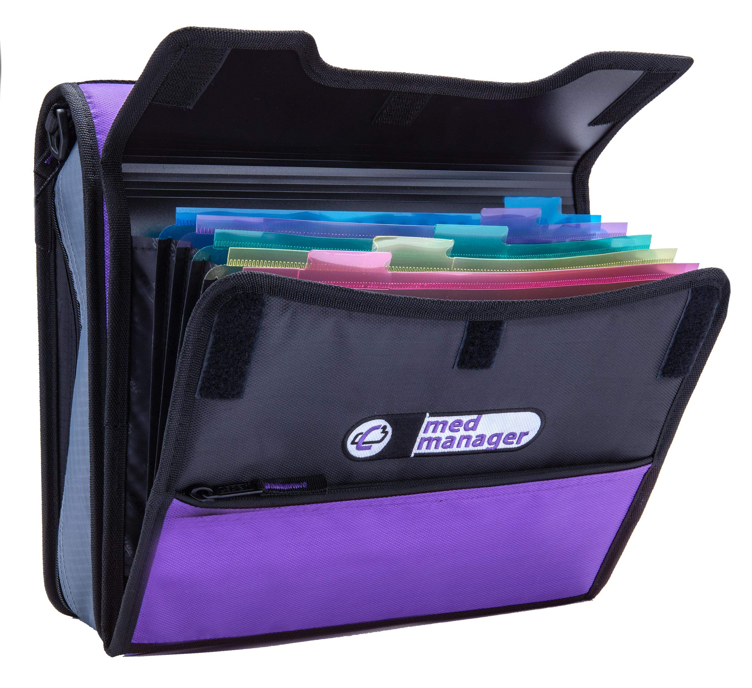 Med Manager MM-335-PUR, organizzatore medico, portatile, 30 x 30 x 10 cm, viola