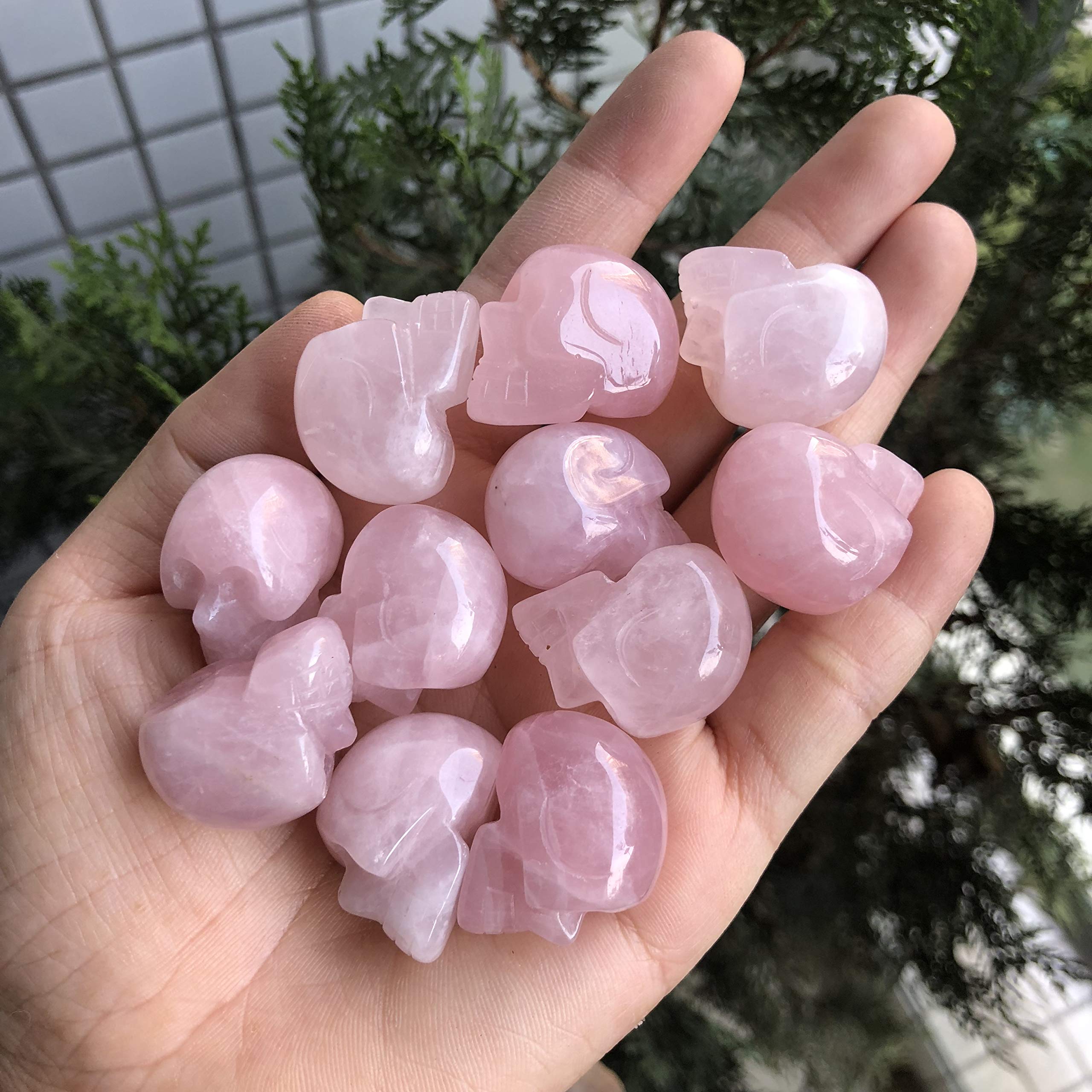 Amazon.co.jp: favoramulet ミニ 2.5 cm クリスタル 人骸骨 頭像 置物