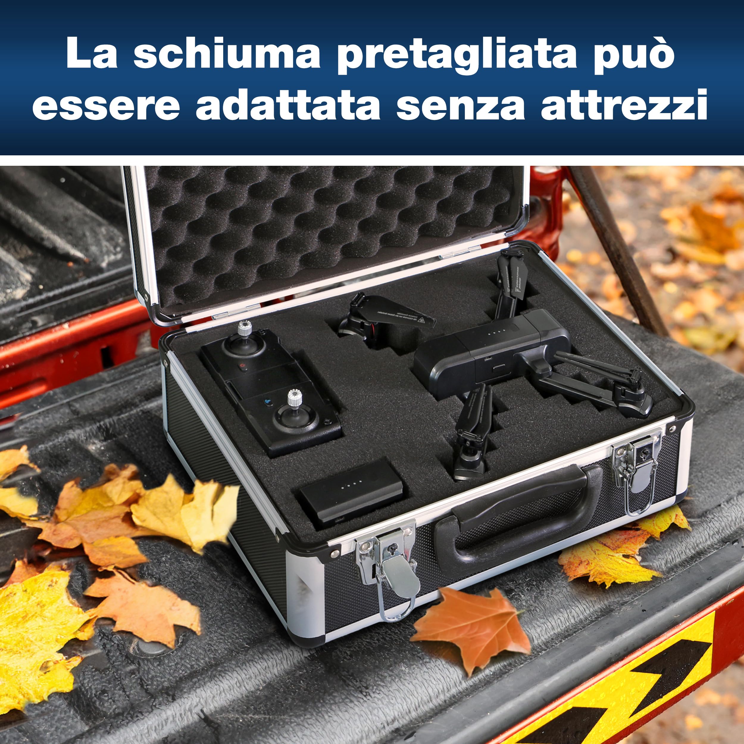Peaktech 7300 - Custodia Universale per Strumenti di Misura, Alluminio Resistente, Imbottitura in Schiuma, Carico utile max 20 kg, Nero, 320 x 250 x 150 mm