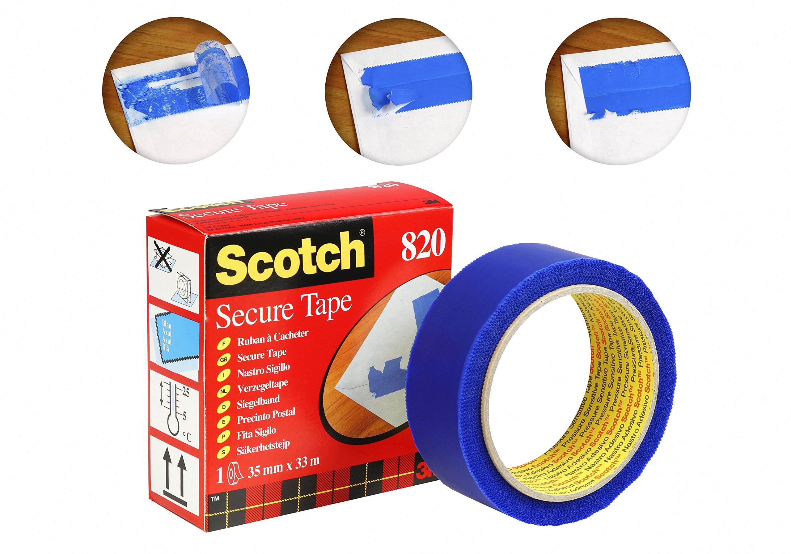 Scotch 8203533B Nastro di Sicurezza, 35mm x 33m, Blu