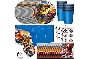Transformers Birthday Party Essentials | Party for 16 | Premium Pack of Decorations & Favors