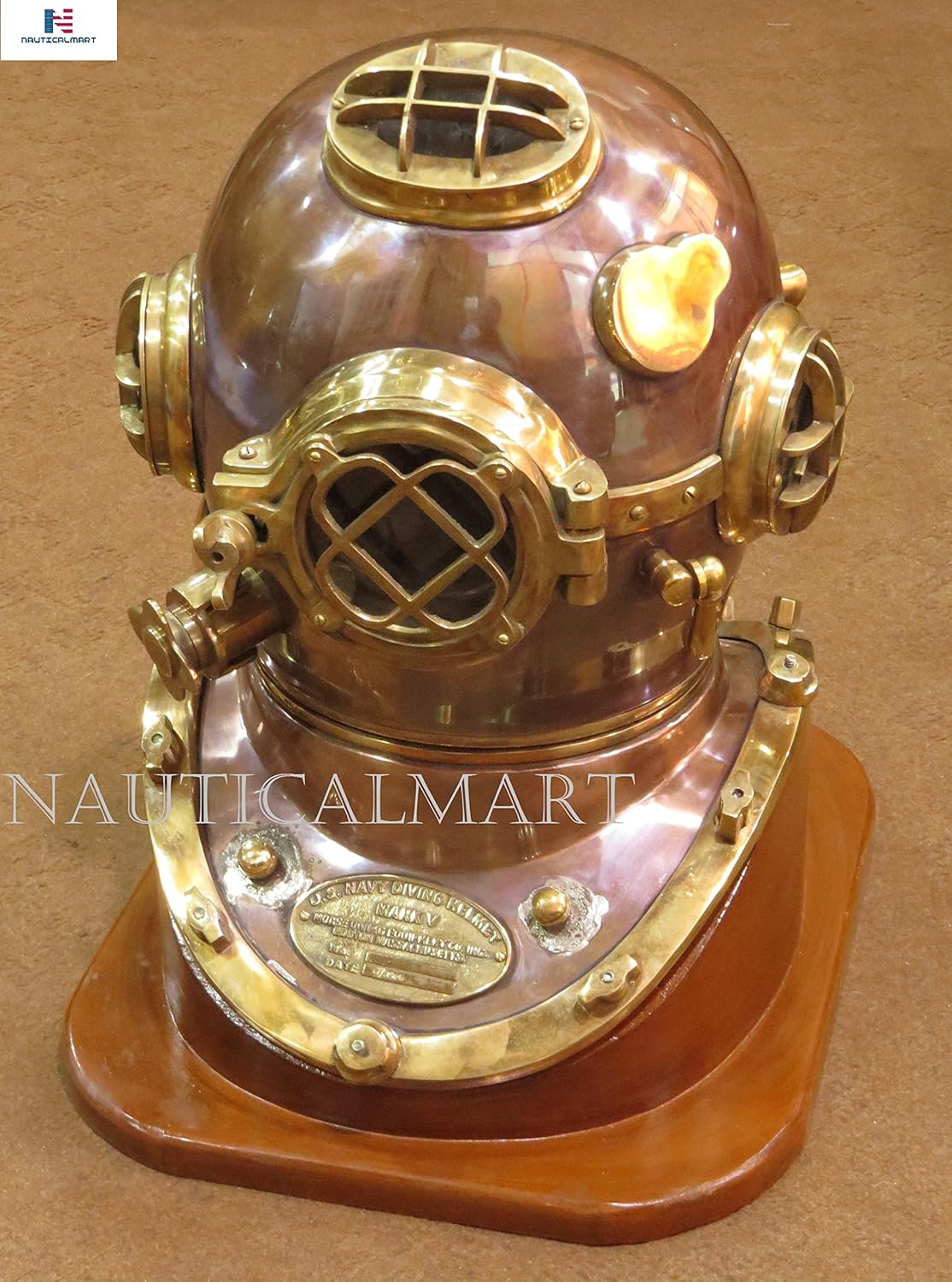 NauticalMart Morse US Navy Mark V Diving Divers Helmet Antique 18'' Diver's Collection