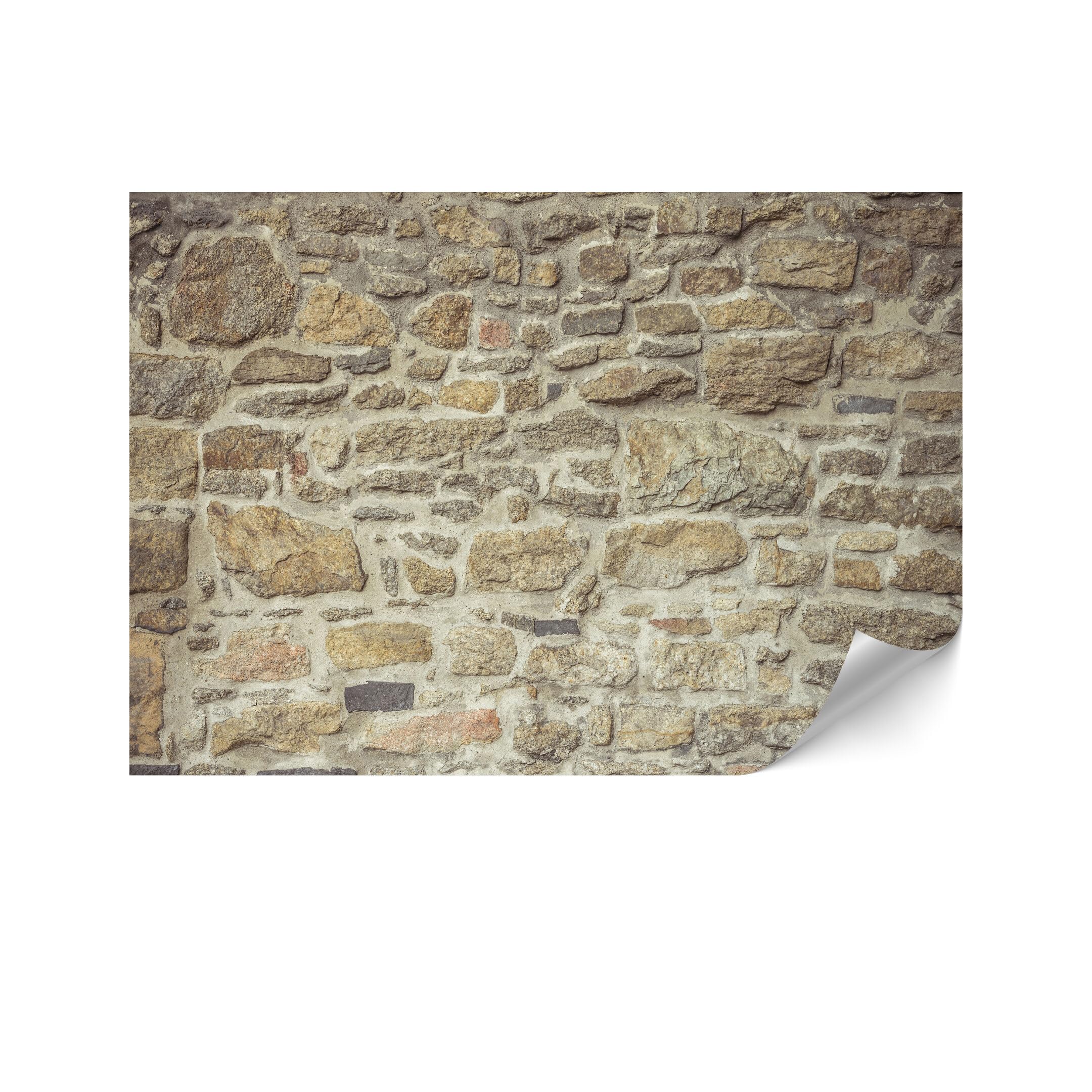 Papel Pared 400x280 cm - Papel Pintado Pared con motivo Boho - Papel Pared Moderno para Salón y Dormitorio - Fotomurales Fácil de instalar - Muro de Piedra