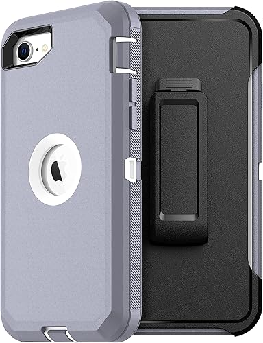 Miniatura 10 de MXX Funda Protectora de Servicio Pesado para iPhone SE 2020/22 con Protector de Pantalla, 3 Capas, Goma Resistente, Clip Giratorio de Cinturón de