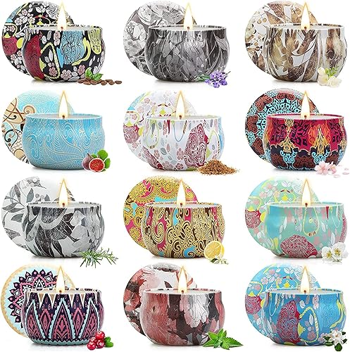 Miniatura 9 de Velas, velas de regalo para mujeres, paquete de 12 velas perfumadas, velas de soja, regalos de Navidad para mujeres, alivio del estrés y relajación