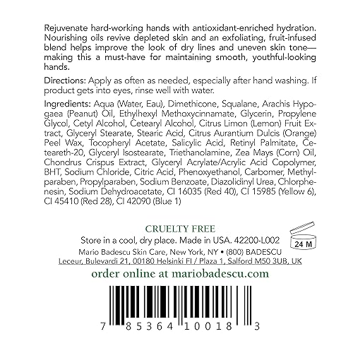 Miniatura 2 de Mario Badescu Crema de manos Fruit and Vitamin A  Loción ligera para manos para piel seca  Hidratante infundido con alfa-hidroxiácidos para una piel