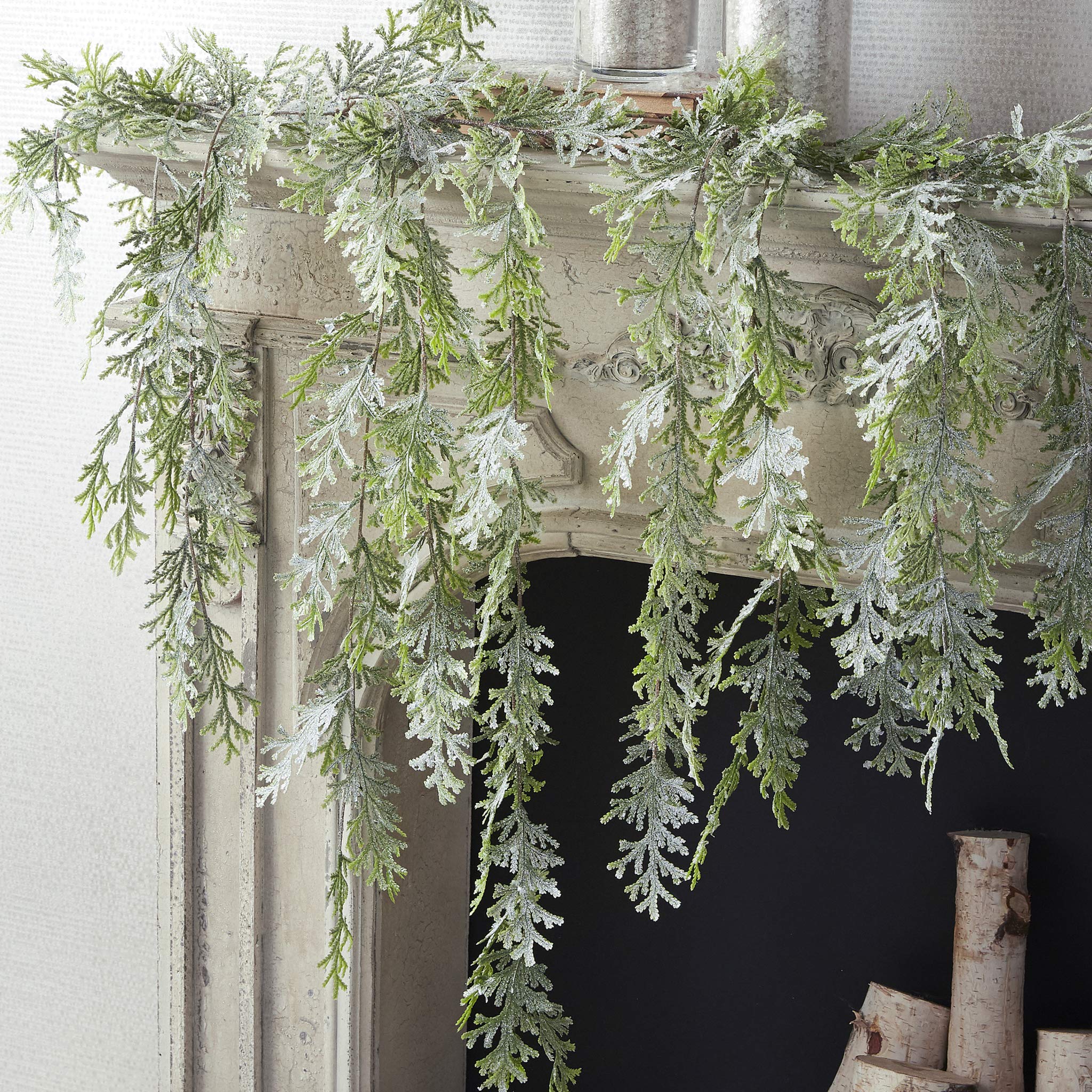 RAZ Imports 4ft Iced Cedar Garland