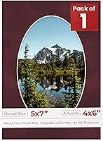 Vista 144 de Tapete de 5 x 7 para fotos de 4 x 6 pulgadas, con apertura de tablero ovalado verde Honeydew precortado, sin ácidos, mate para proteger tus