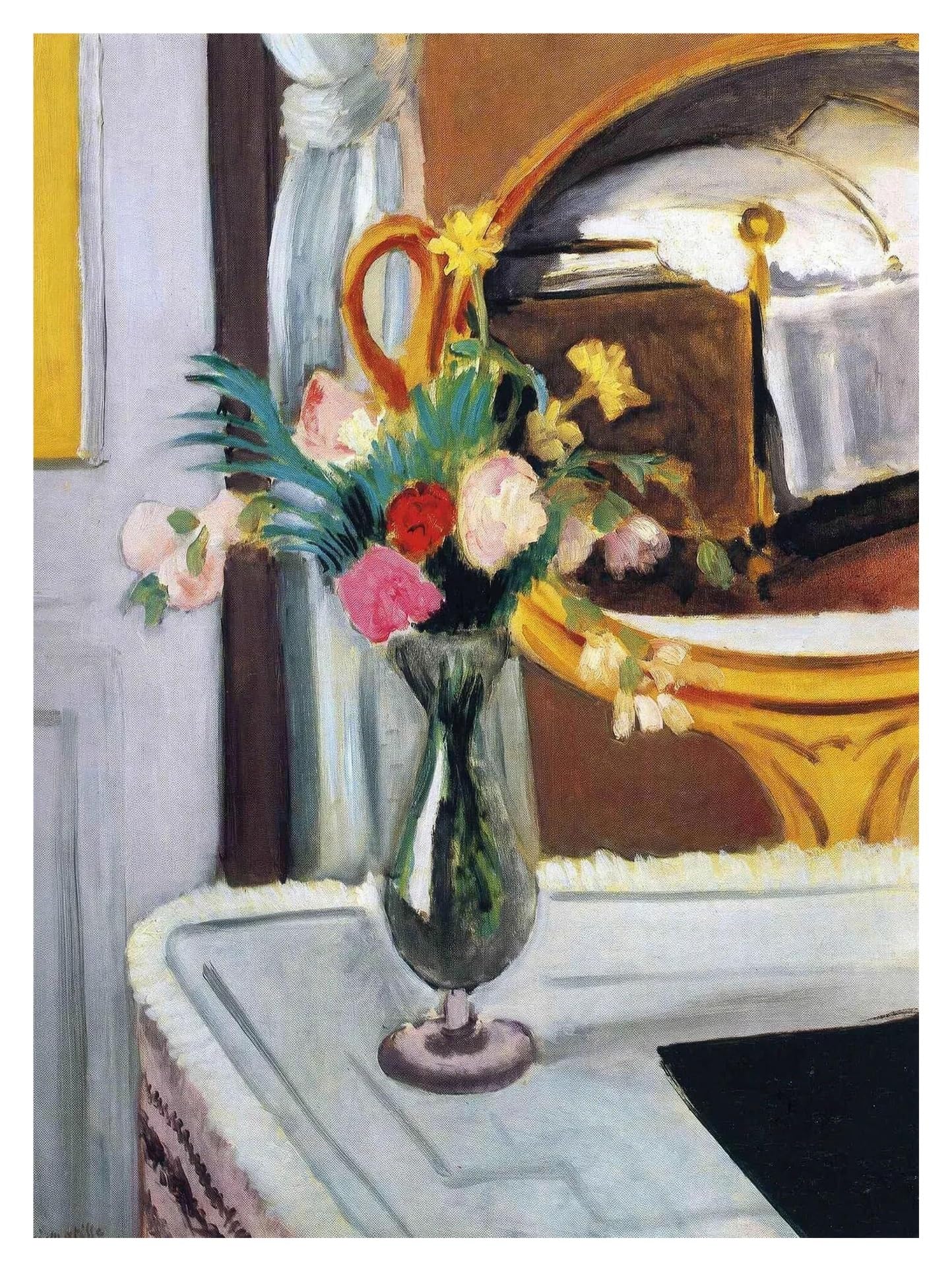 Images d'art murales de fleurs et poisson rouge sur un tableau déco nature moderne