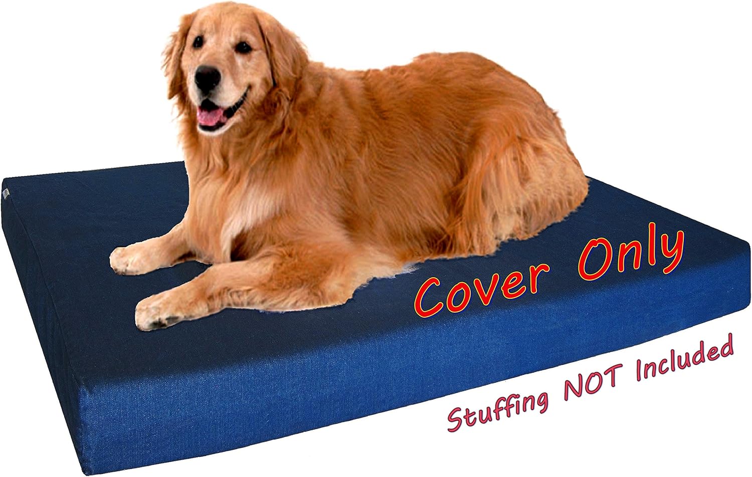 Dogbed4less 40X35X4 Inches Blue Color Durable Denim Jean Dog Pet Bed External Zipper Cover - Replacement Cover only