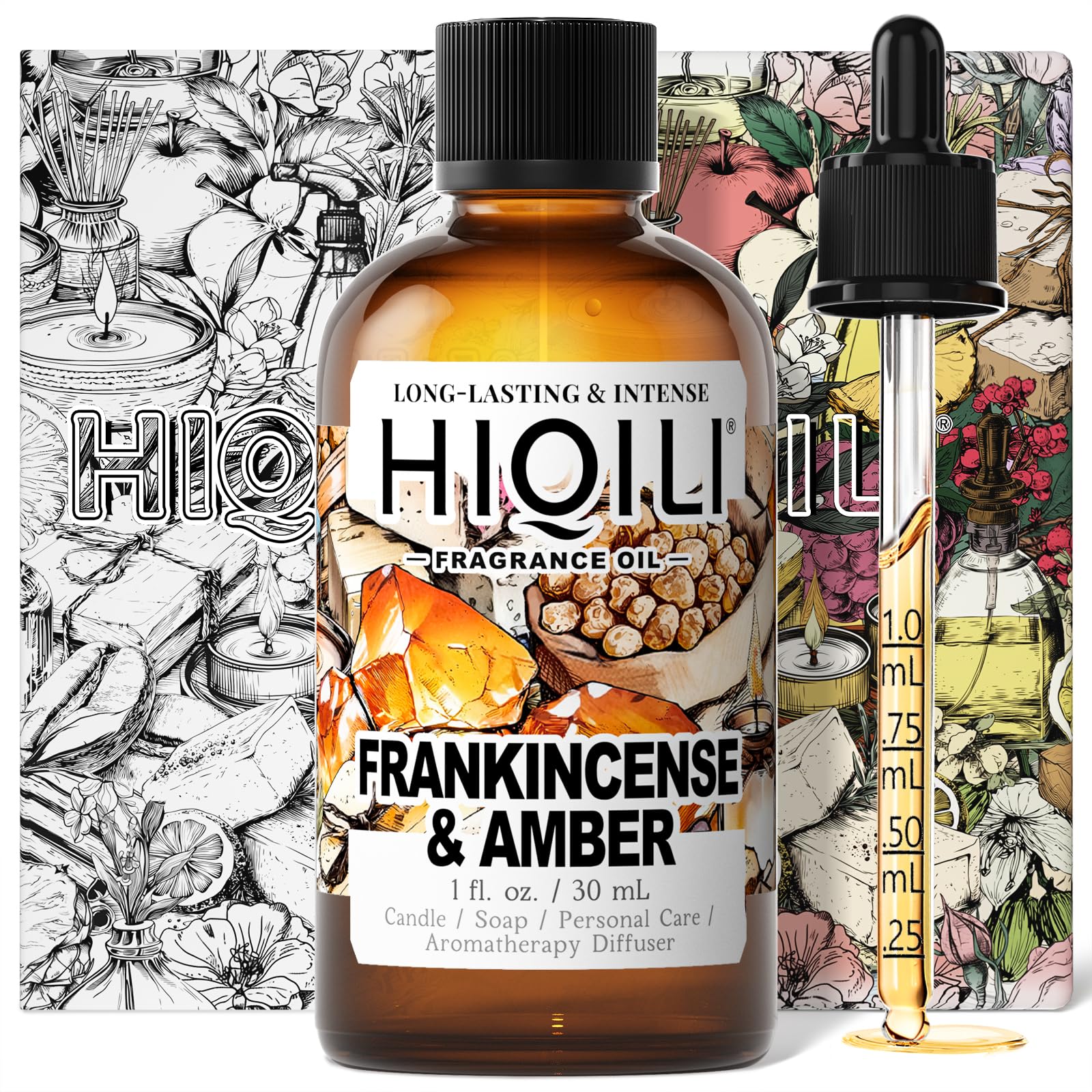 HIQILI Frankincense &amp; Amber Fragrance Oil for Diffusers, Perfume Making