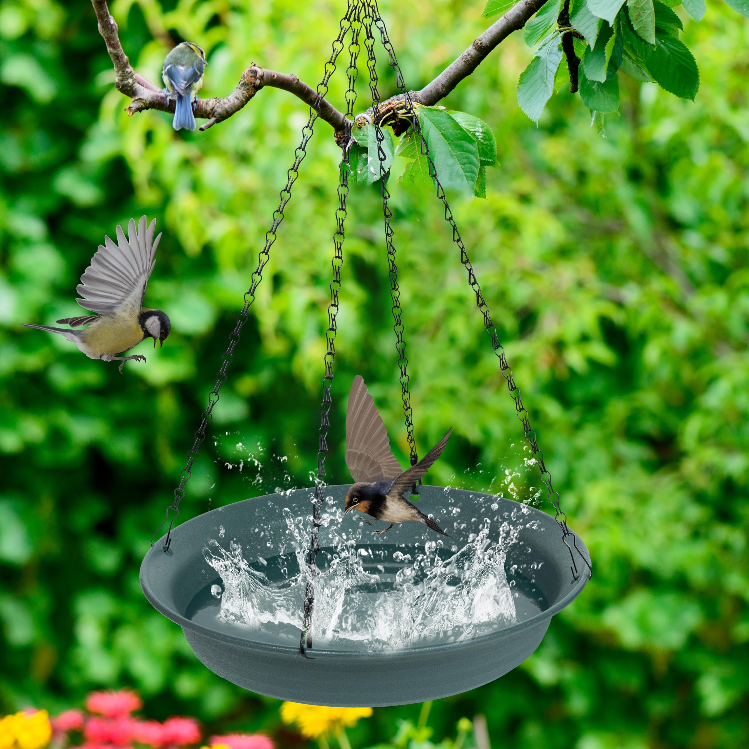Hängende Vogeltränke für draußen, hängende Vogelwasserfutterstation für den Außenbereich, Vogeltränke, Vogeltränke für draußen, Balkon, Fenster, Hinterhof, Garten, klein, groß