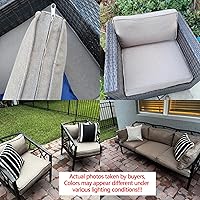Vista 8 de 10 fundas de cojín de repuesto a prueba de salpicaduras, resistentes a los rayos UV, con cremalleras, máximo compatible con cojines de patio de 25.6