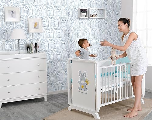 Miniatura 9 de Papel tapiz autoadhesivo moderno para despegar y pegar, papel de contacto bohemio, extraíble, color azul y blanco, autoadhesivo para baño,