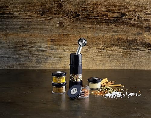 Miniatura 2 de Kuhn Rikon Essential - Molinillo de trinquete ajustable con mecanismo de cerámica para sal, pimienta y especias, 8 x 2.5 pulgadas, color negro