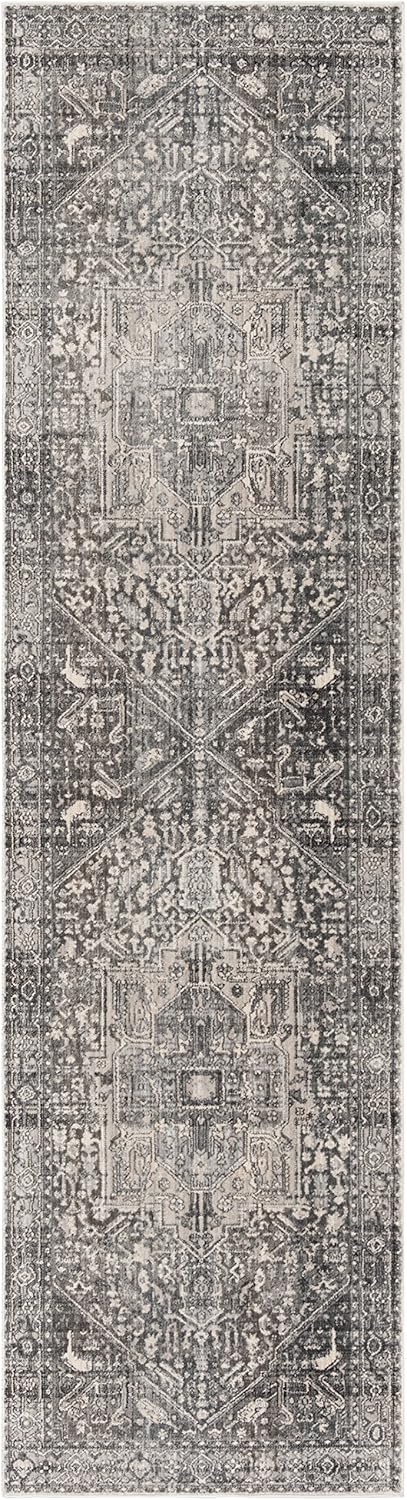SAFAVIEH Persian Collection Runner Rug - 2'2" x 8', Grey & Charcoal, Oriental Distressed Design, Non-Shedding & Easy Care, Ideal for High Traffic Areas in Living Room, Bedroom (VTP474F)