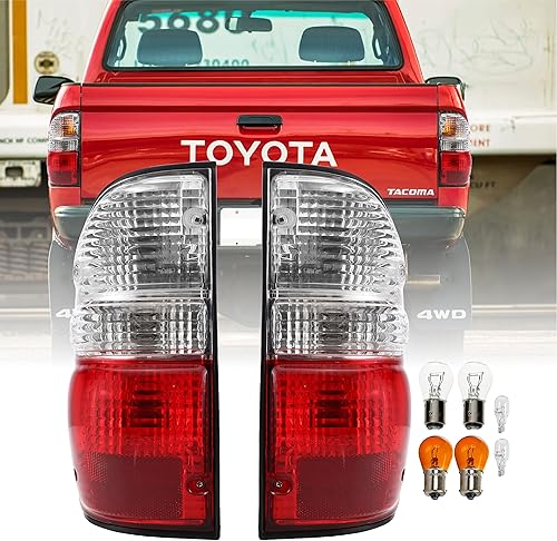 USR DEPO 95-00 Tacoma - Juego de luces traseras de lente roja y transparente estilo JDM (izquierda + derecha) compatible con camioneta Toyota Tacoma