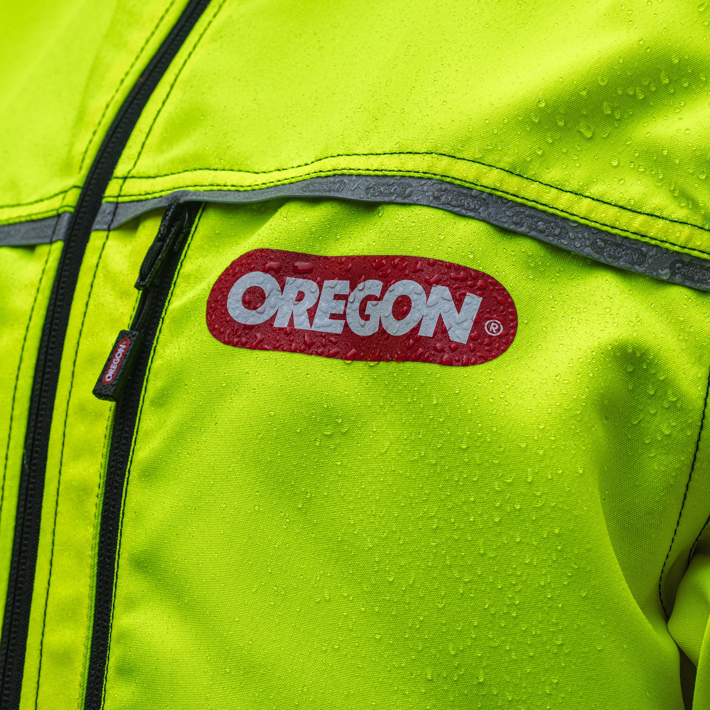 Oregon Protect Pro Hi-Vis-Arbeitsjacke, Reflektierende Schnittschutzjacke für Damen und Herren, Atmungsaktive PSA-Kleidung aus Stretchmaterial, Wasserabweisend, Für Forst und Outdoor