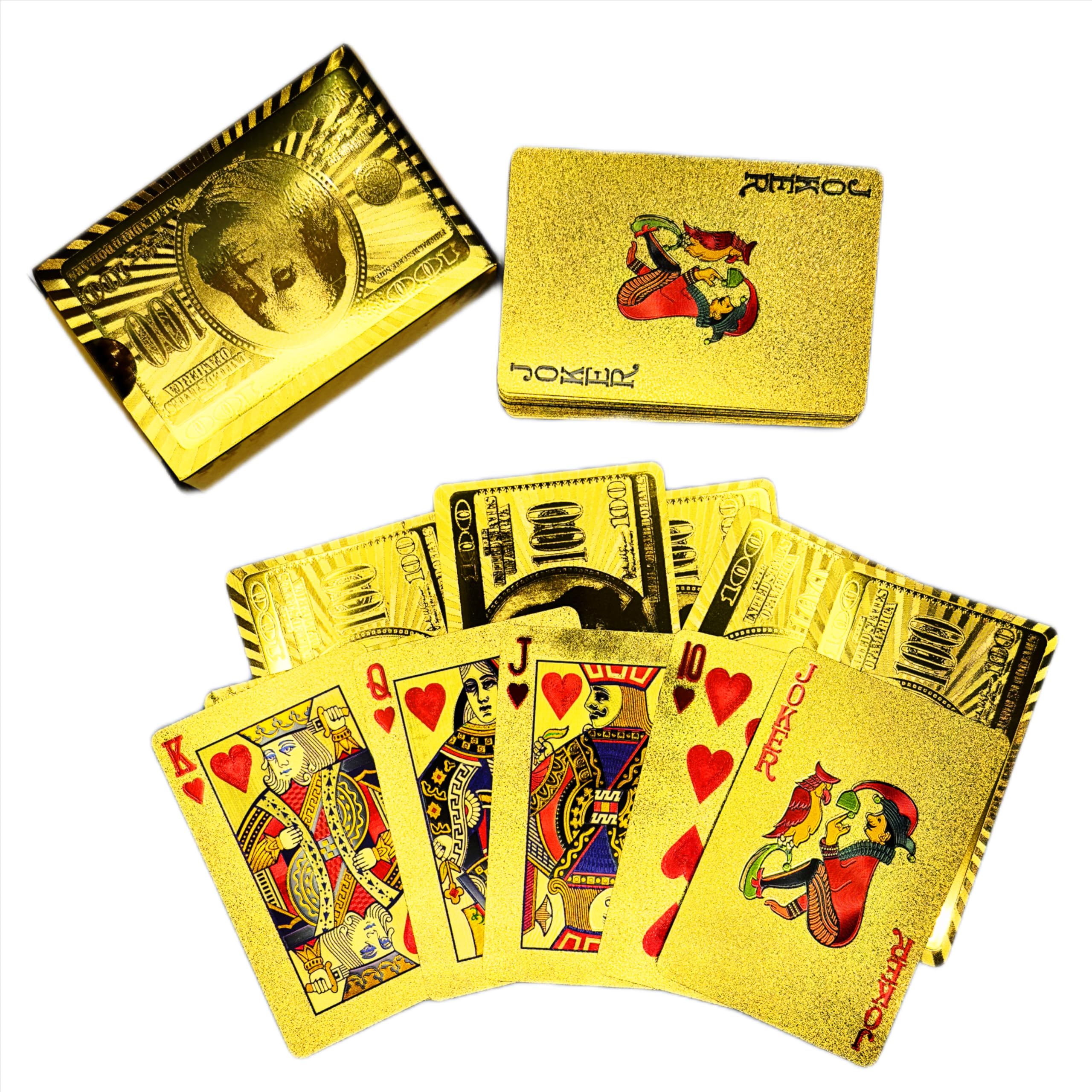 Gavya Collection Playing Premium Poker Cards Waterproof Washable and Flexible Playing Cards Set for Ultimate Card Game Enjoyment Cards Set Tash Patti (Gold)