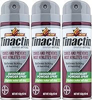 Tinactin Athlete's Foot Deodorant Spray Powder, Pack of 3 - Cures Fungus, Relieves Itch, Fights Odor