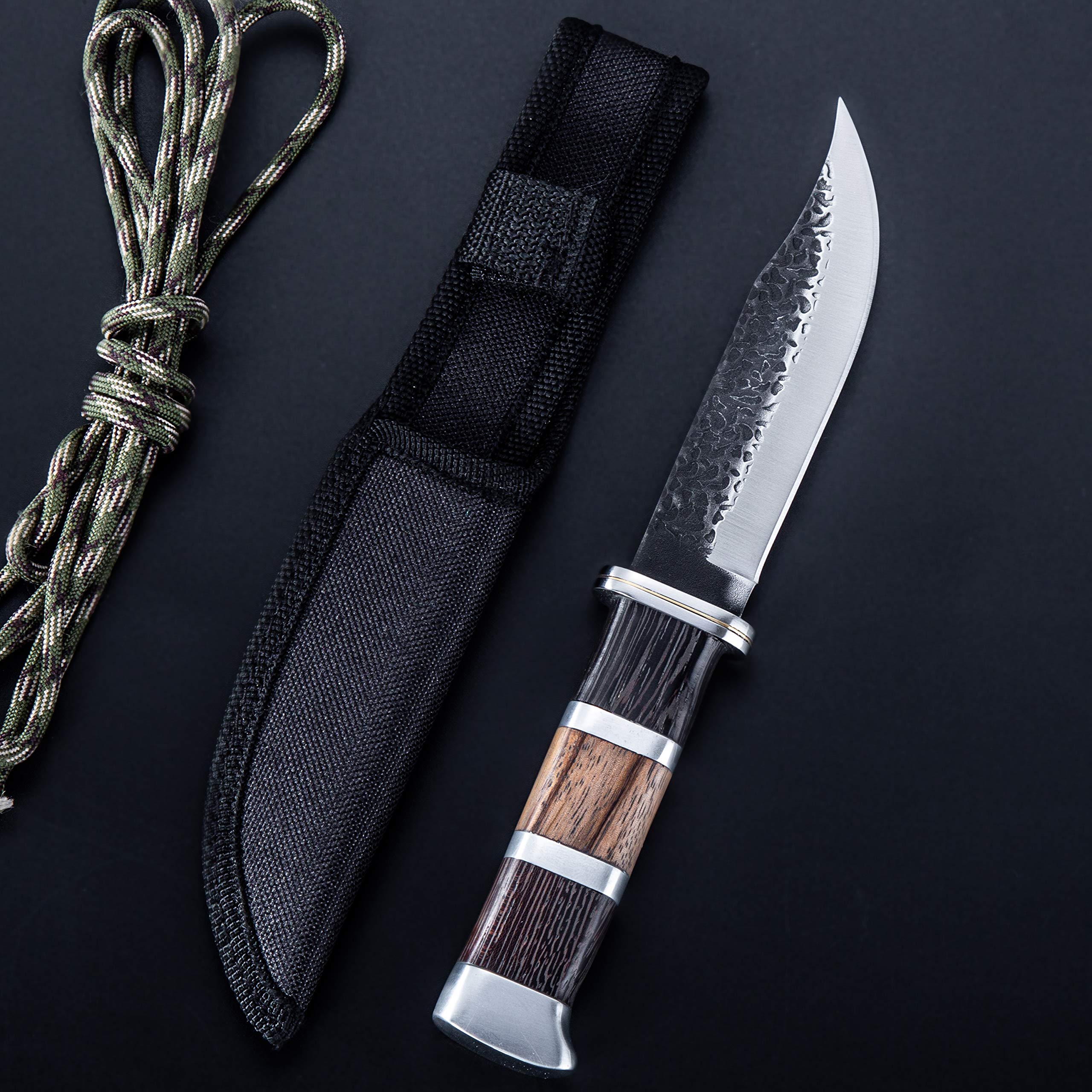 Hobby Hut HH-353 Cuchillo de caza con vaina hoja fija marrón