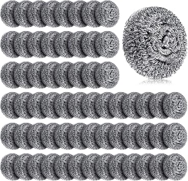 Honeydak 150 Pack Steel Wool Scrubbers 2.5 Inch, 15 Gram, Classic