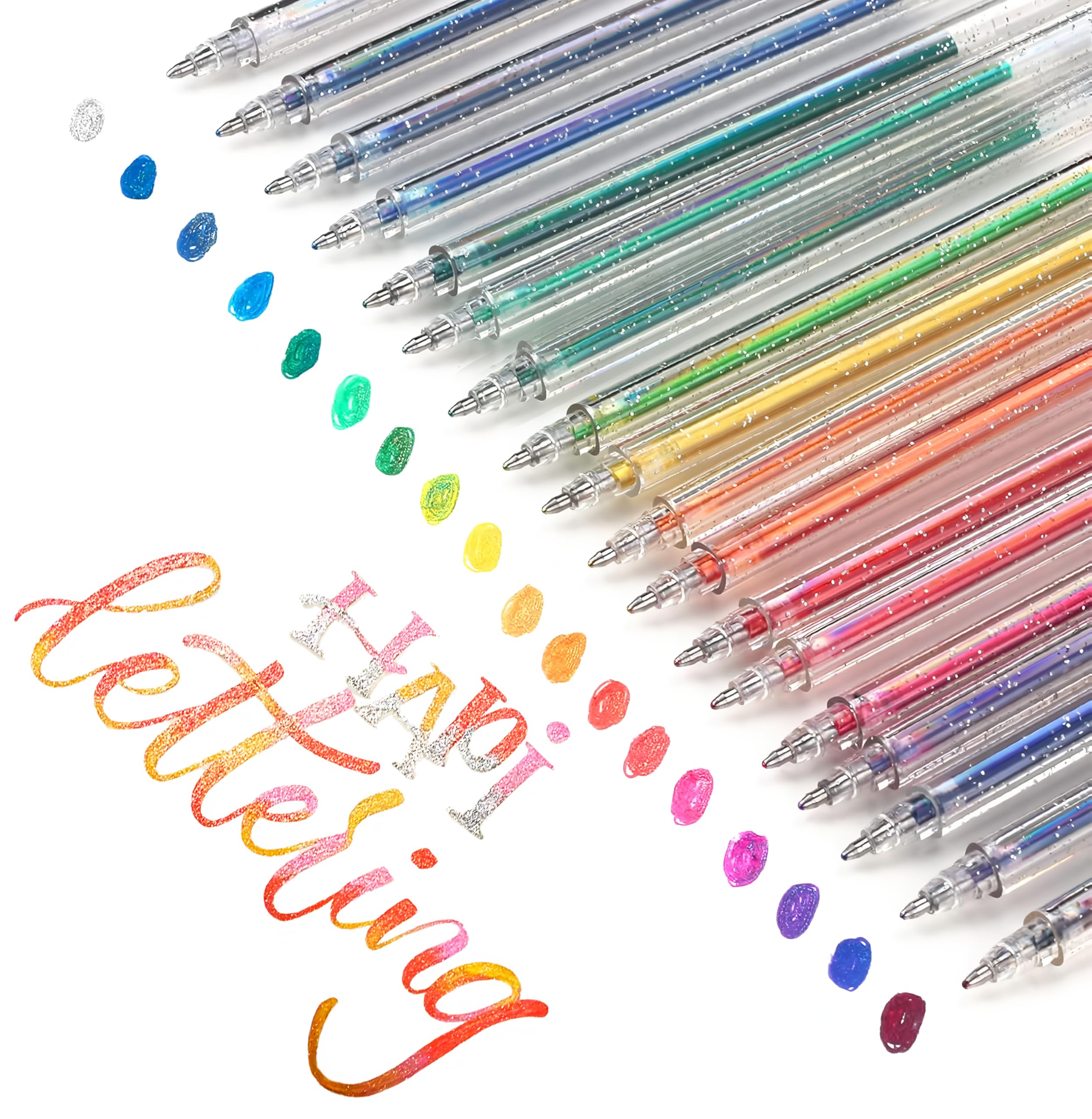 – SMOOTHERPRO Metallic Gel Pens | Set of 18 | Glitter Colored Pen | for Coloring Books Cards Journaling Crafting Drawing Writing (SC623-18) | 1.0mm Tip | 18 Colors