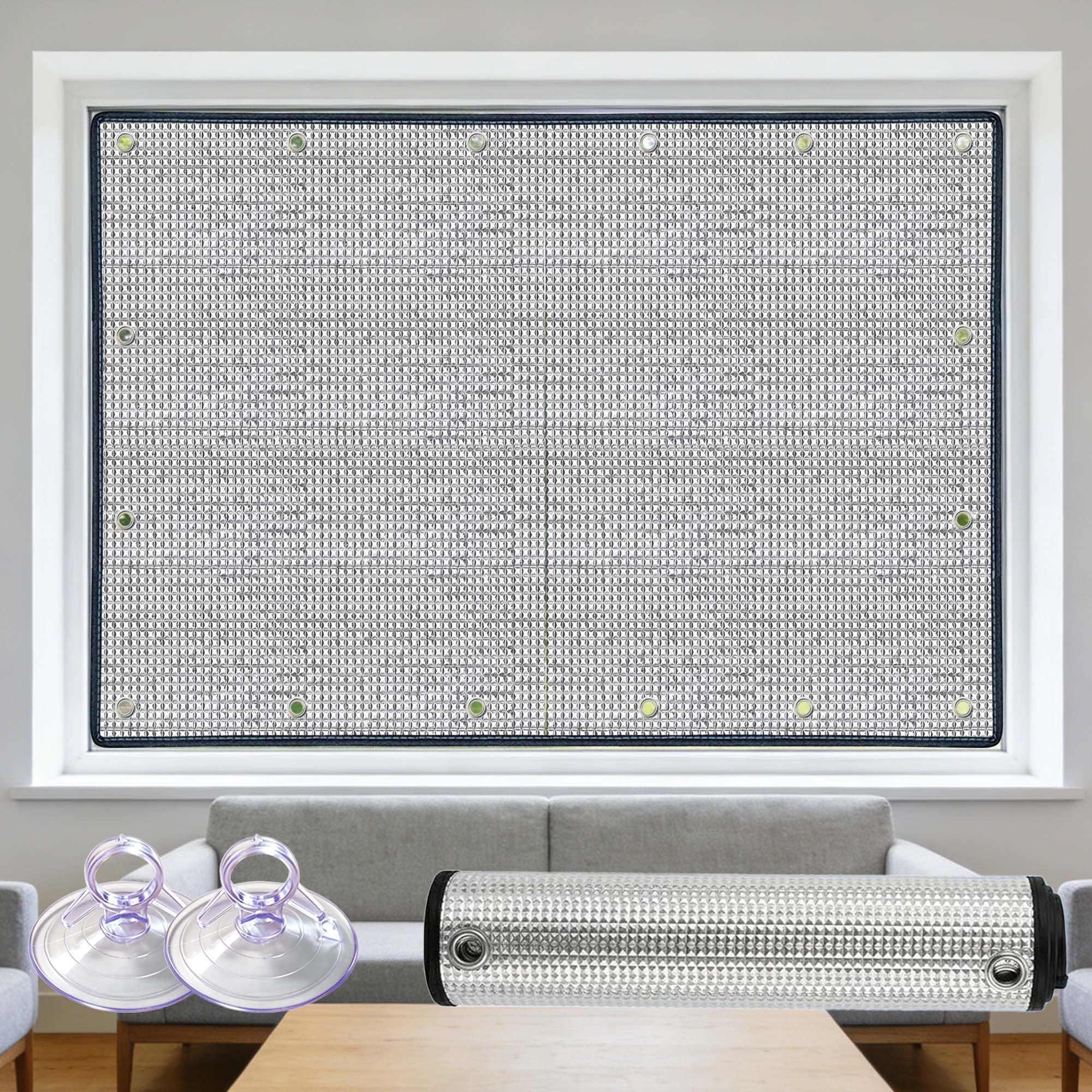 Folia Izolacyjna Z Filtrem Przeciwsłonecznym 50 x 82 cm Antyodblaskowa Odbijacz Ciepła Wielokrotnego Użytku Do Domowego Biura, Garażu, Werandy, Można Dostosować, Srebro