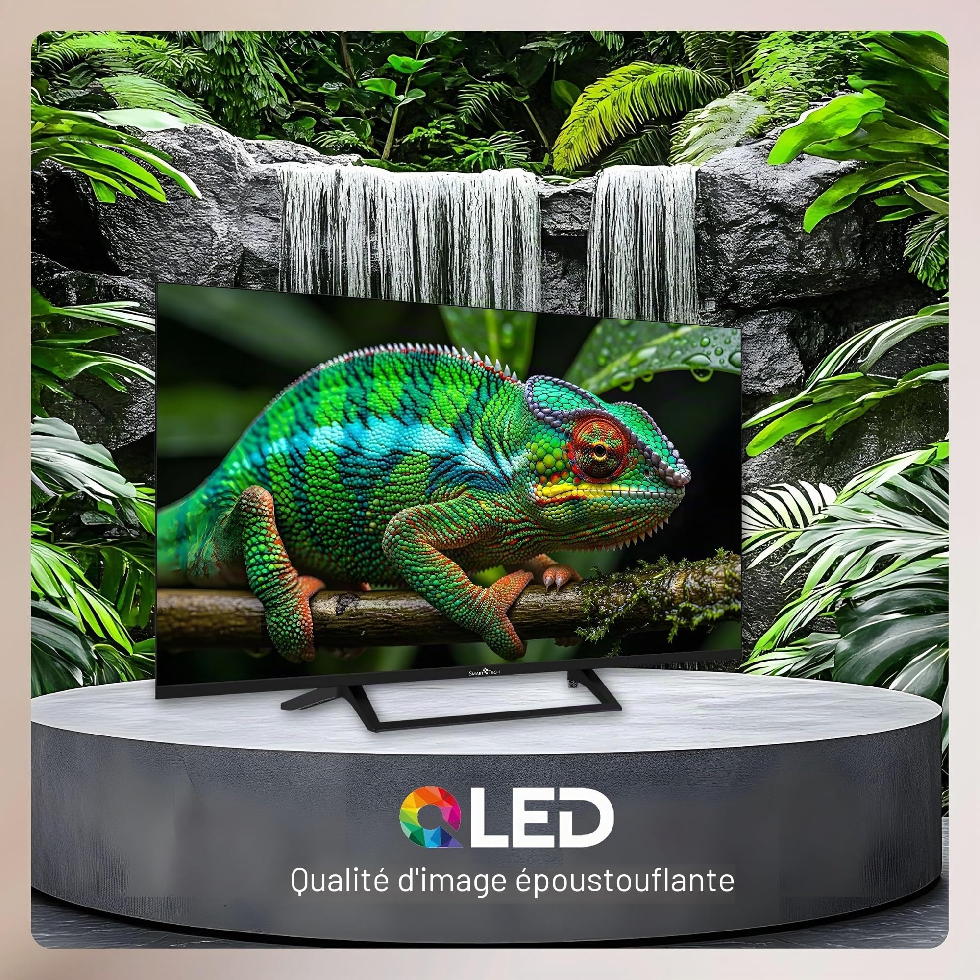 Smart Tech QLED 43QG06V2 Téléviseur Google TV HDR avec résolution 4K UHD, Bluetooth et Triple Tuner, Smart TV 43QG06V2 (2026)