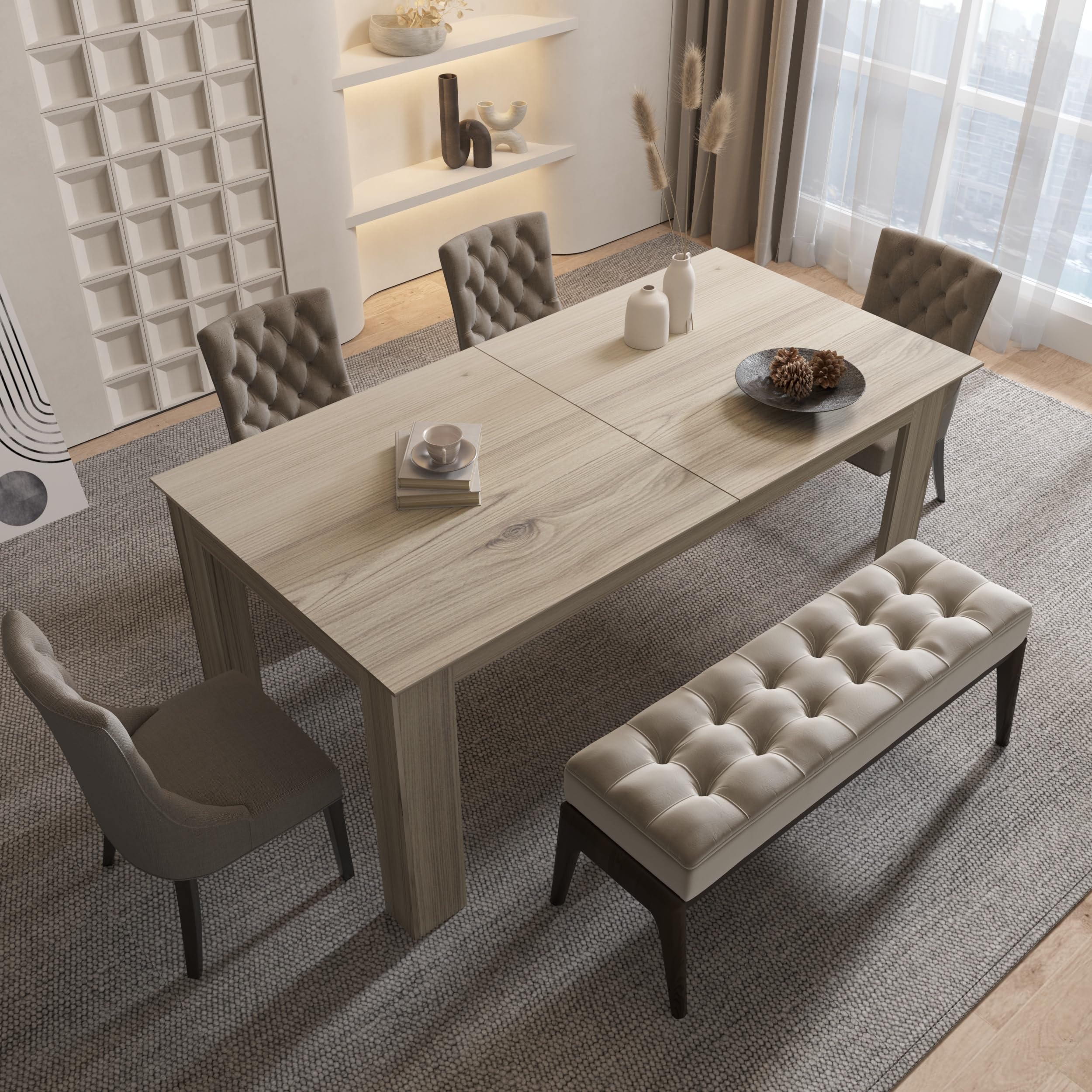 Amazon.com - 5-7.2FT Extendable Dining Room Table for 8-10