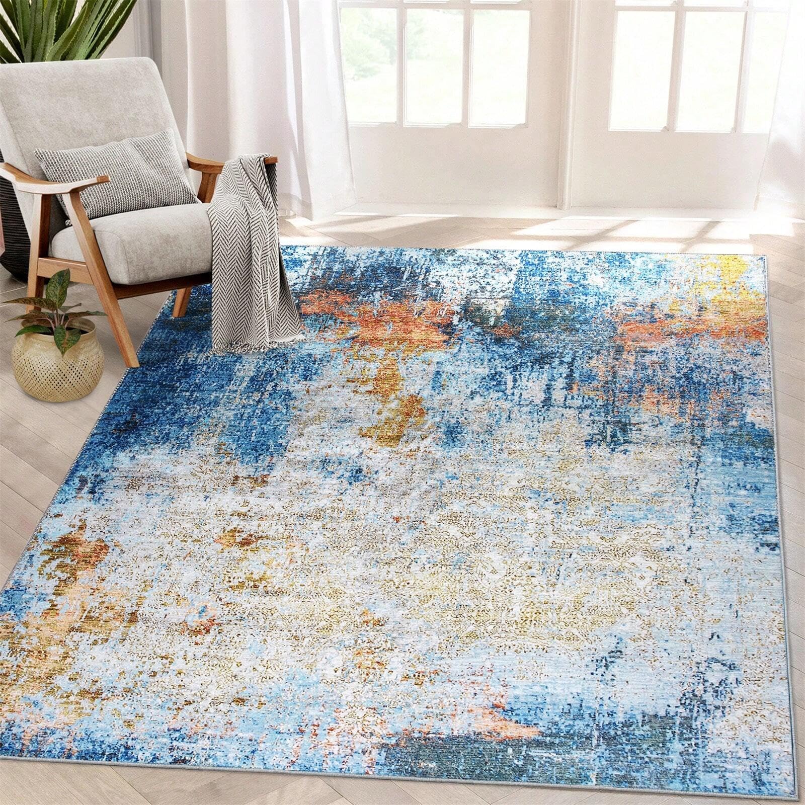 Tapis abstrait moderne 150x210 cm au design contemporain élégant