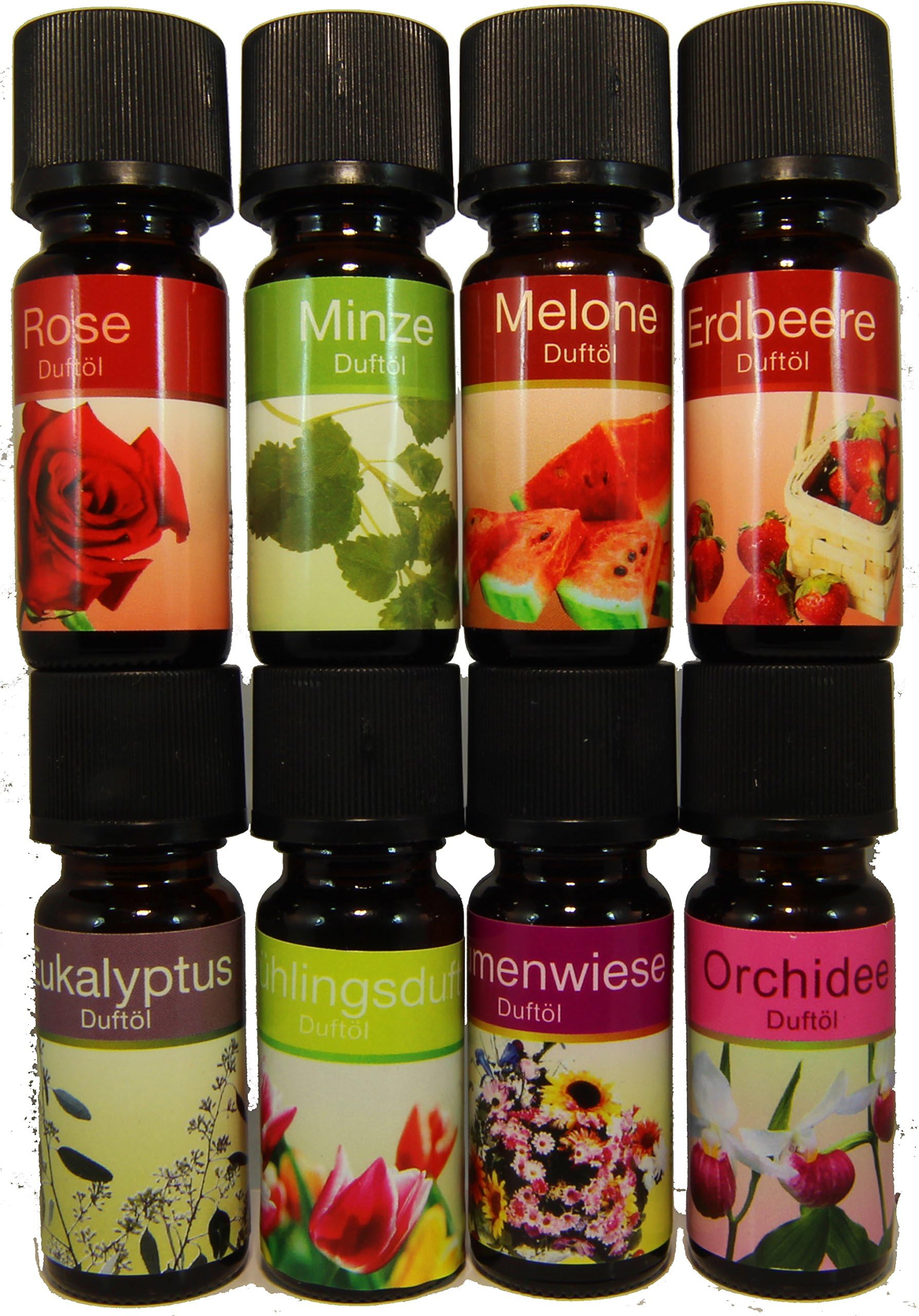 8 Bottles Concentrated Perfumed Essential Oils – ref13 – printemps- Includes Exclusive Fragrances Orquidea, Strawberry, Pink, Melon etc – Glass Bottles 10 ml each – Envio Rapido from Spain