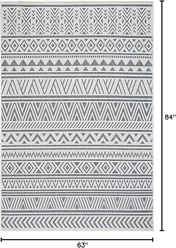 Vista 266 de Adiva Rugs - Alfombra para interior y exterior, tapete fácil de limpiar, resistente a la intemperie y las manchas, para comedor, patio, terraza