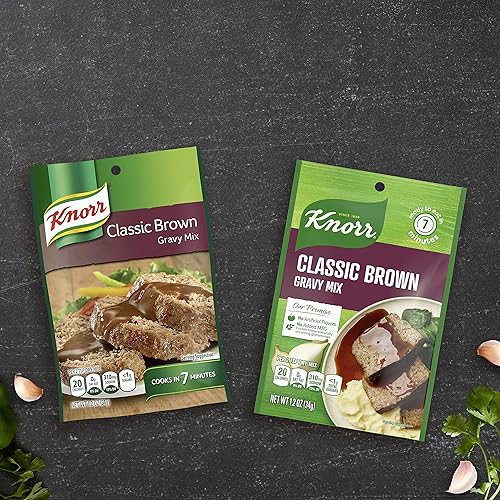 Miniatura 10 de Knorr Mezcla de salsa para deliciosas comidas fáciles y guarniciones, salsa marrón clásica sin sabores artificiales, sin MSG añadido 1.2 oz (paquete